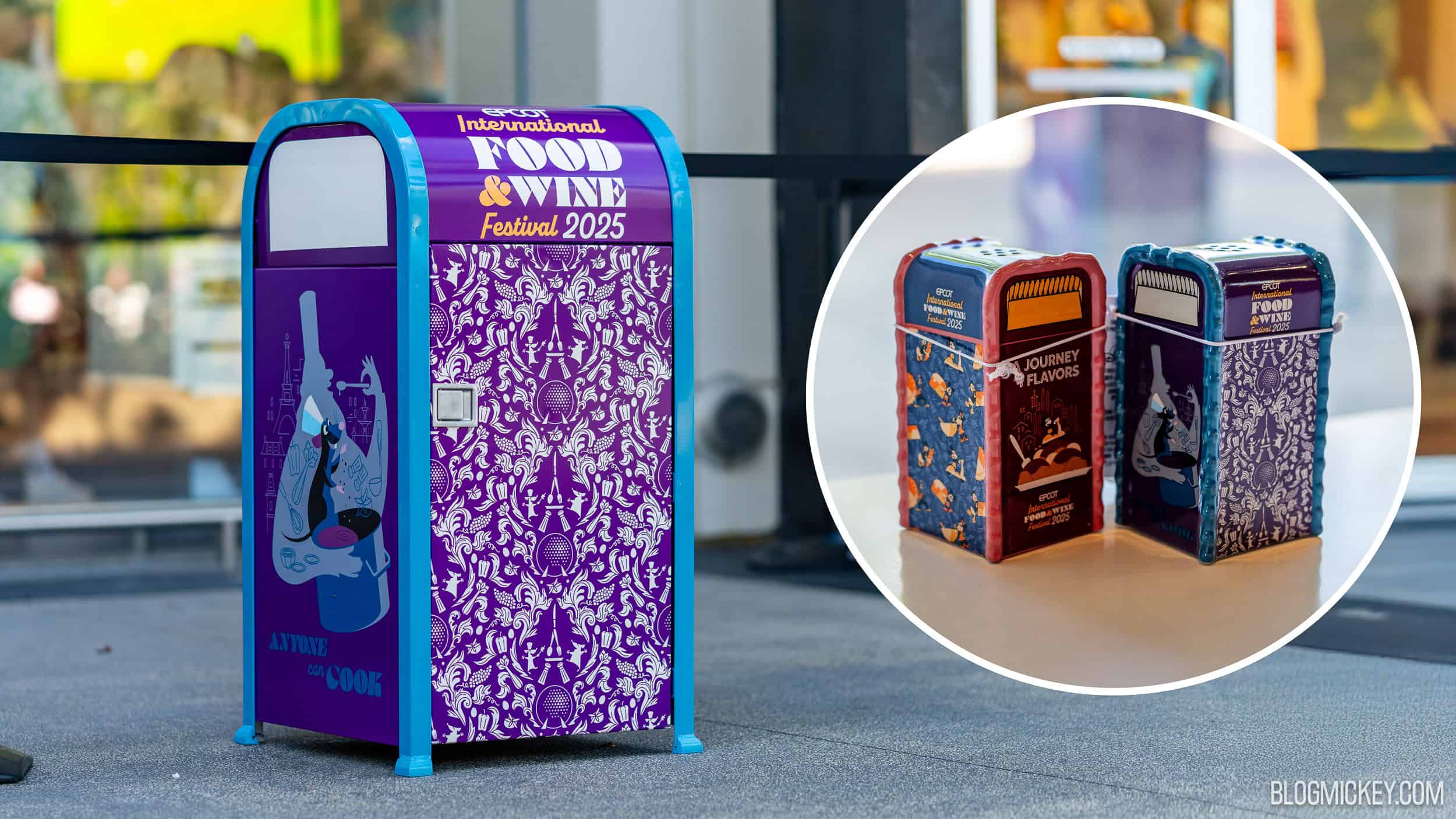 Take Home Mini EPCOT Food & Wine Festival-themed Trash Cans