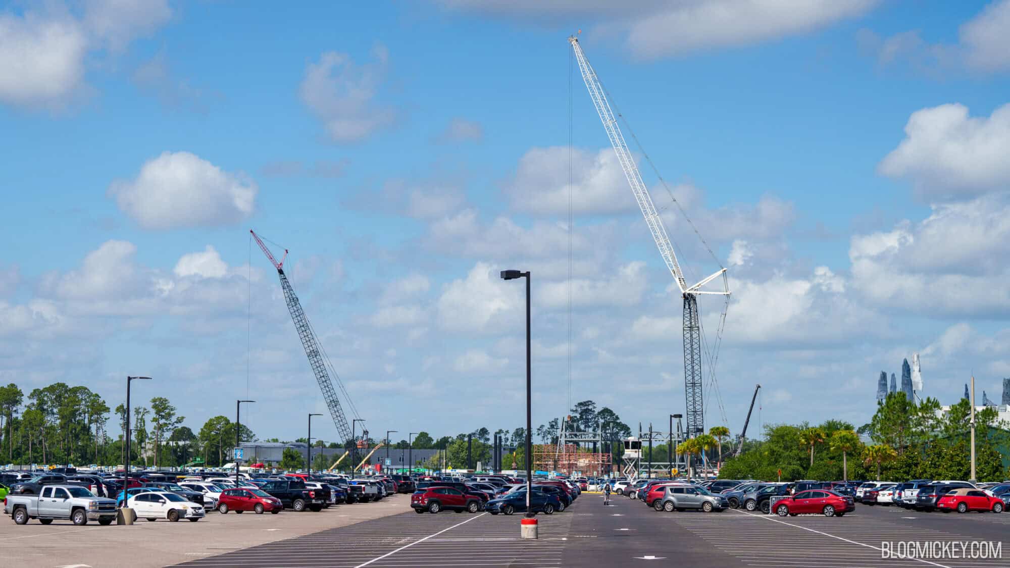 Second Large Crane Arrives at Monsters Inc. Roller Coaster Construction Site