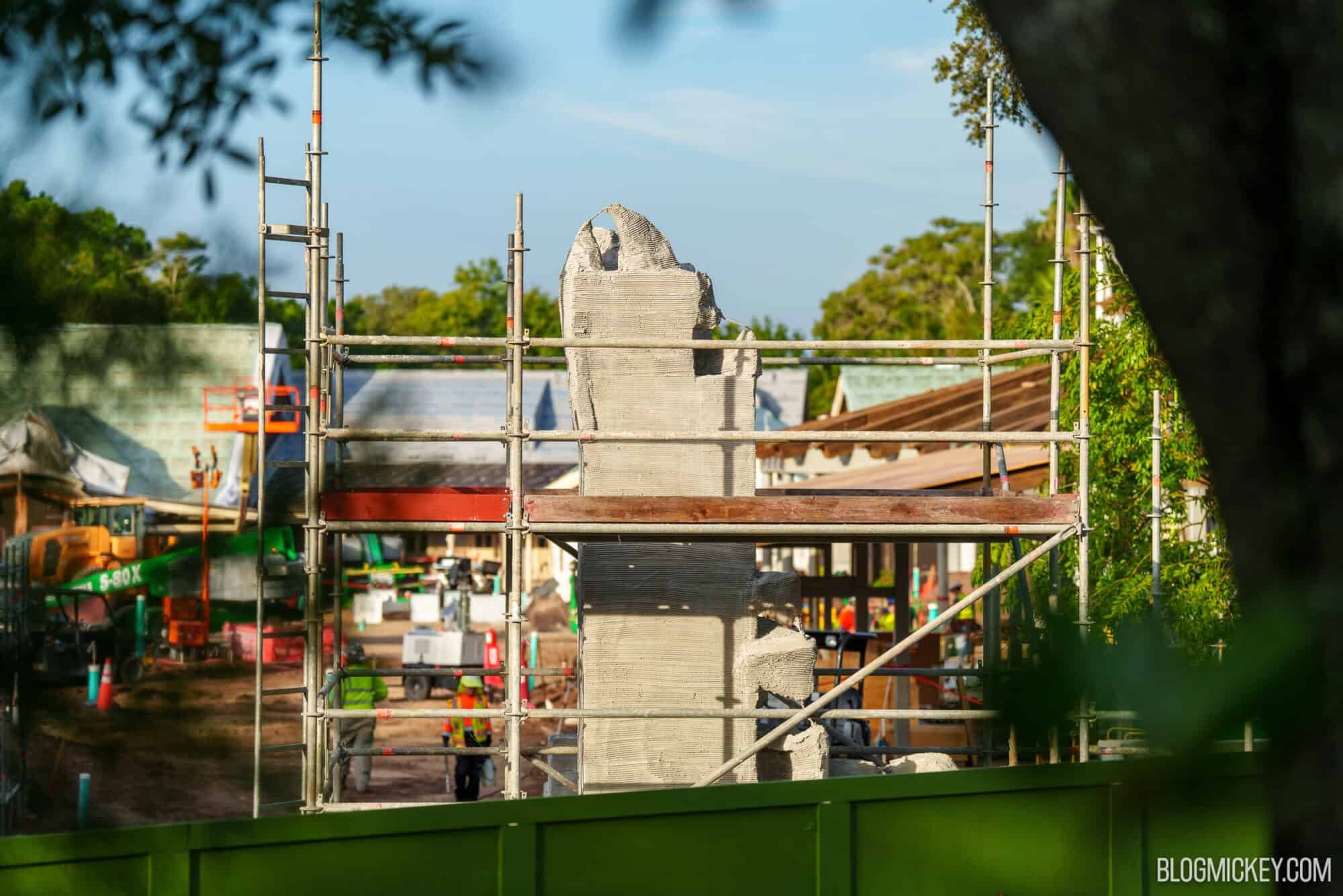 Construction of Tropical Americas entrance archway at Disney World.