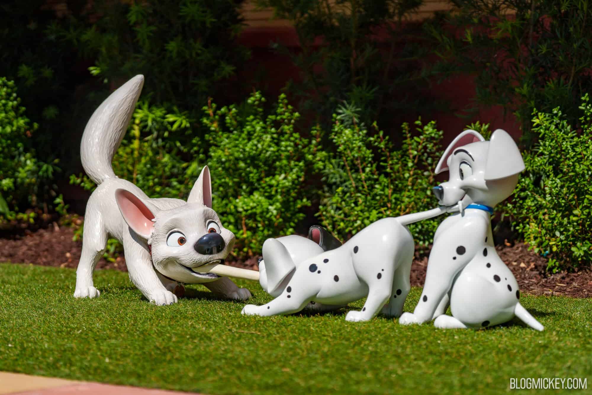 Walt Disney Studios Lot Welcomes Bolt, 101 Dalmatians Puppies, and Meeko Statues